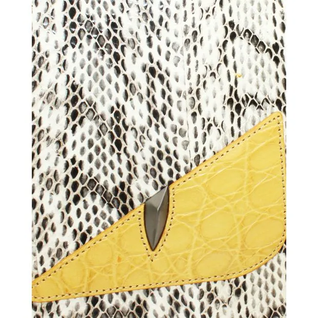FENDI Snakeskin Monster Eyes Clutch