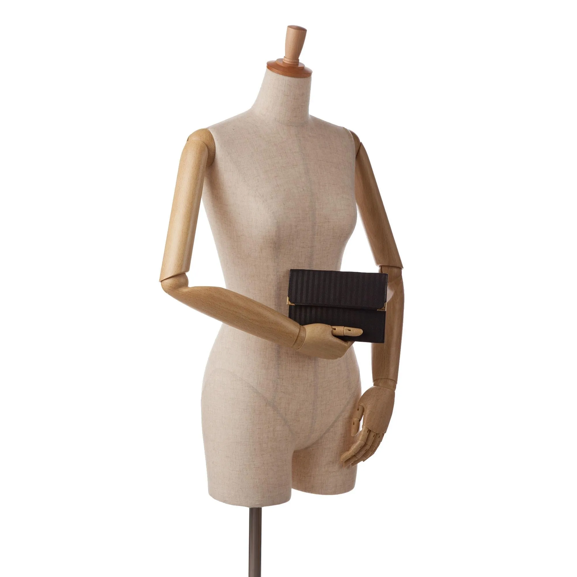 Fendi Striped Canvas Clutch (SHG-LK4Iq8)