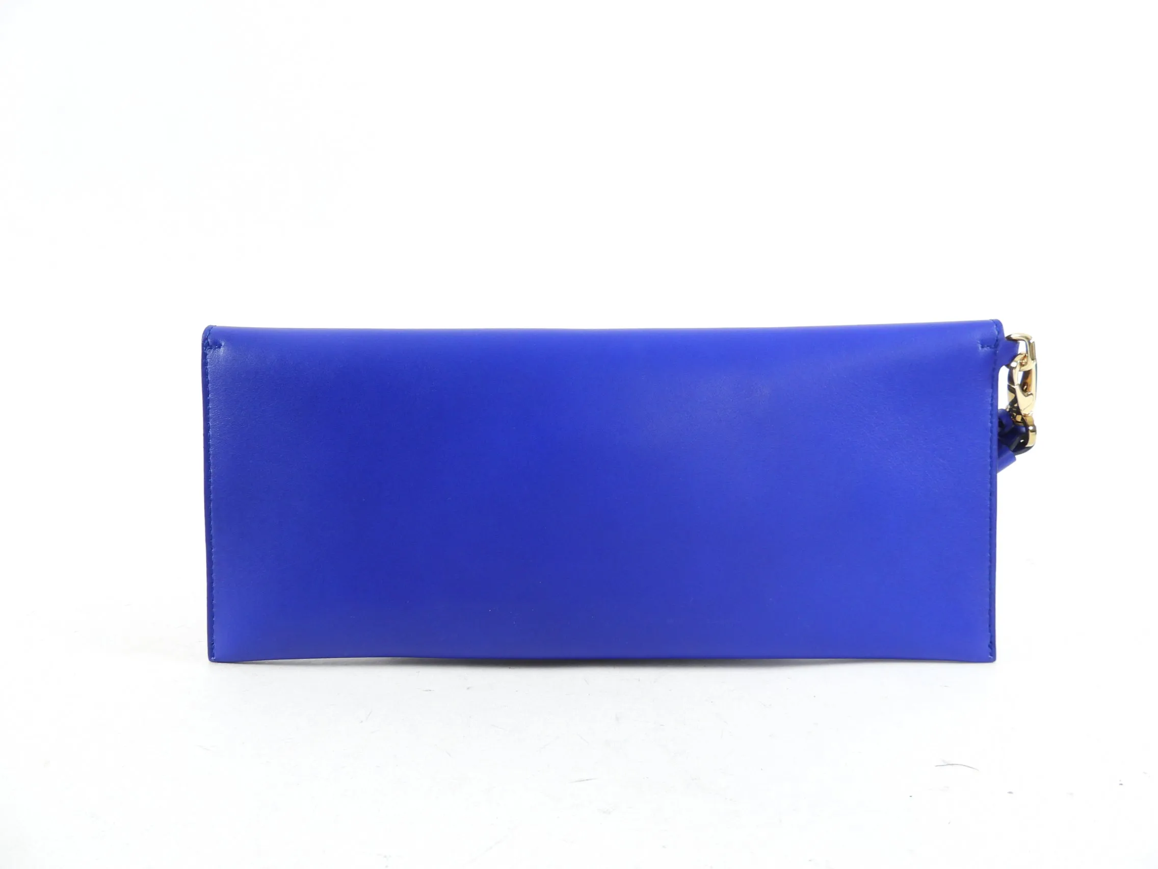 Ferragamo Cobalt Blue Afef Leather Wristlet Clutch Bag