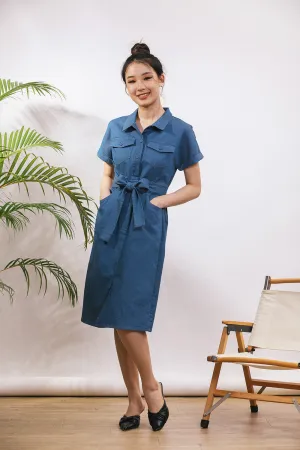 Ferya Denim Dress in Dark Wash no
