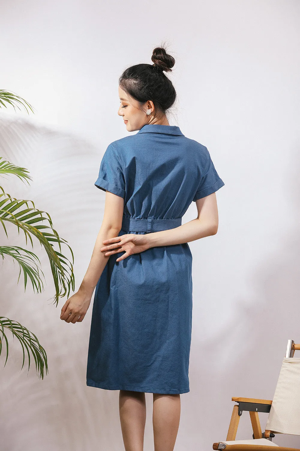 Ferya Denim Dress in Dark Wash no