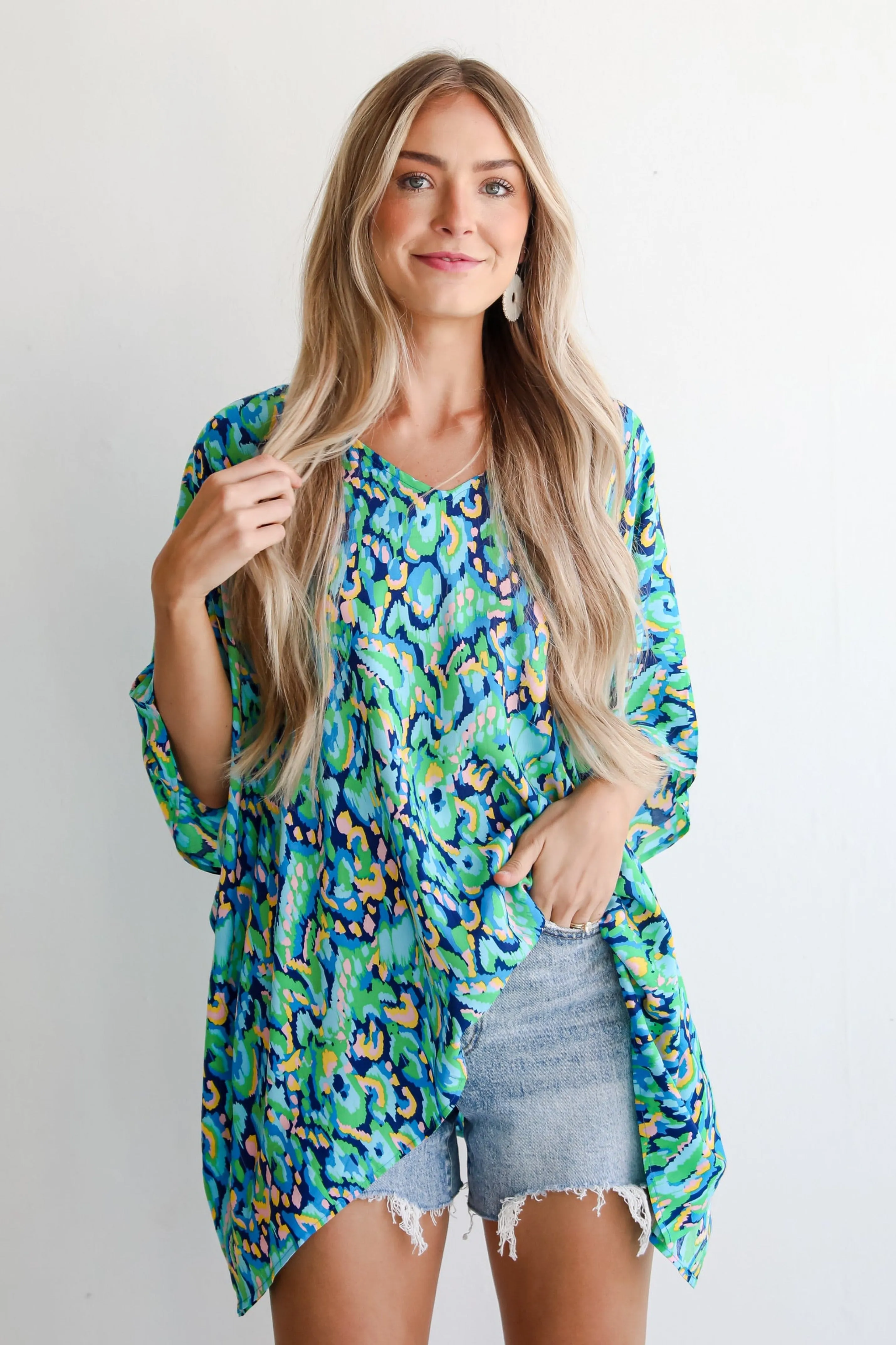 FINAL SALE - Magnificent Poise Blue Oversized Blouse