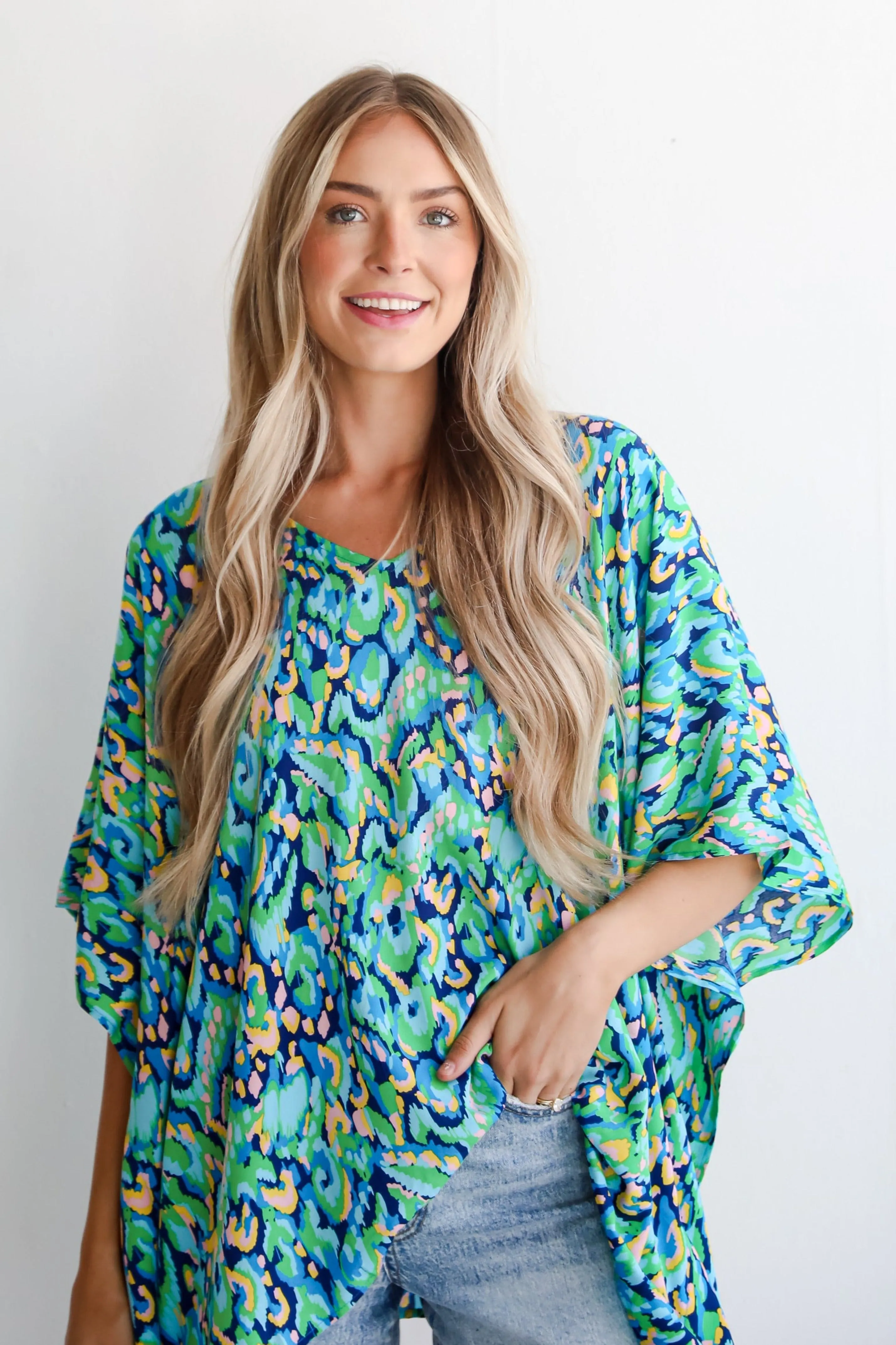 FINAL SALE - Magnificent Poise Blue Oversized Blouse
