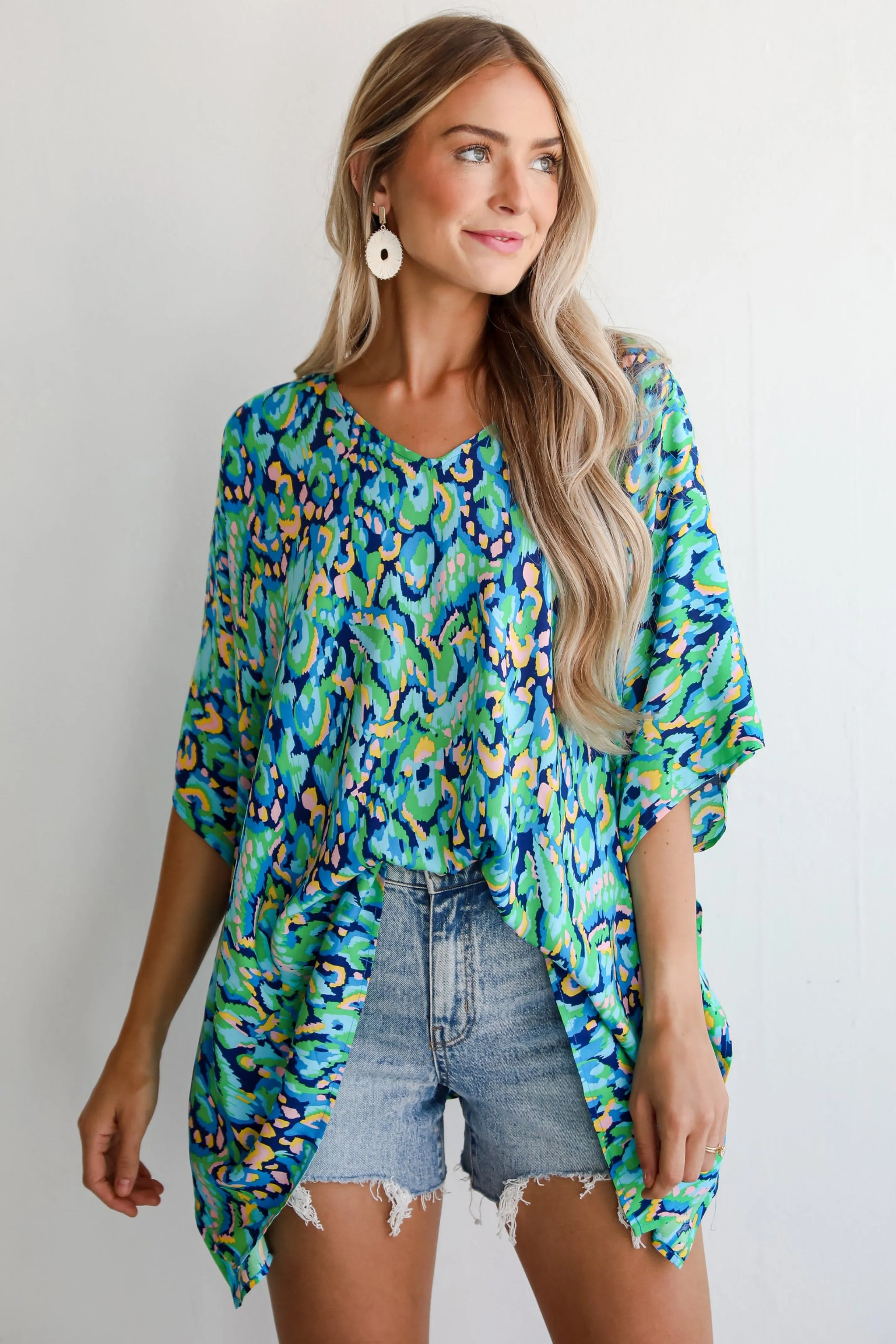 FINAL SALE - Magnificent Poise Blue Oversized Blouse