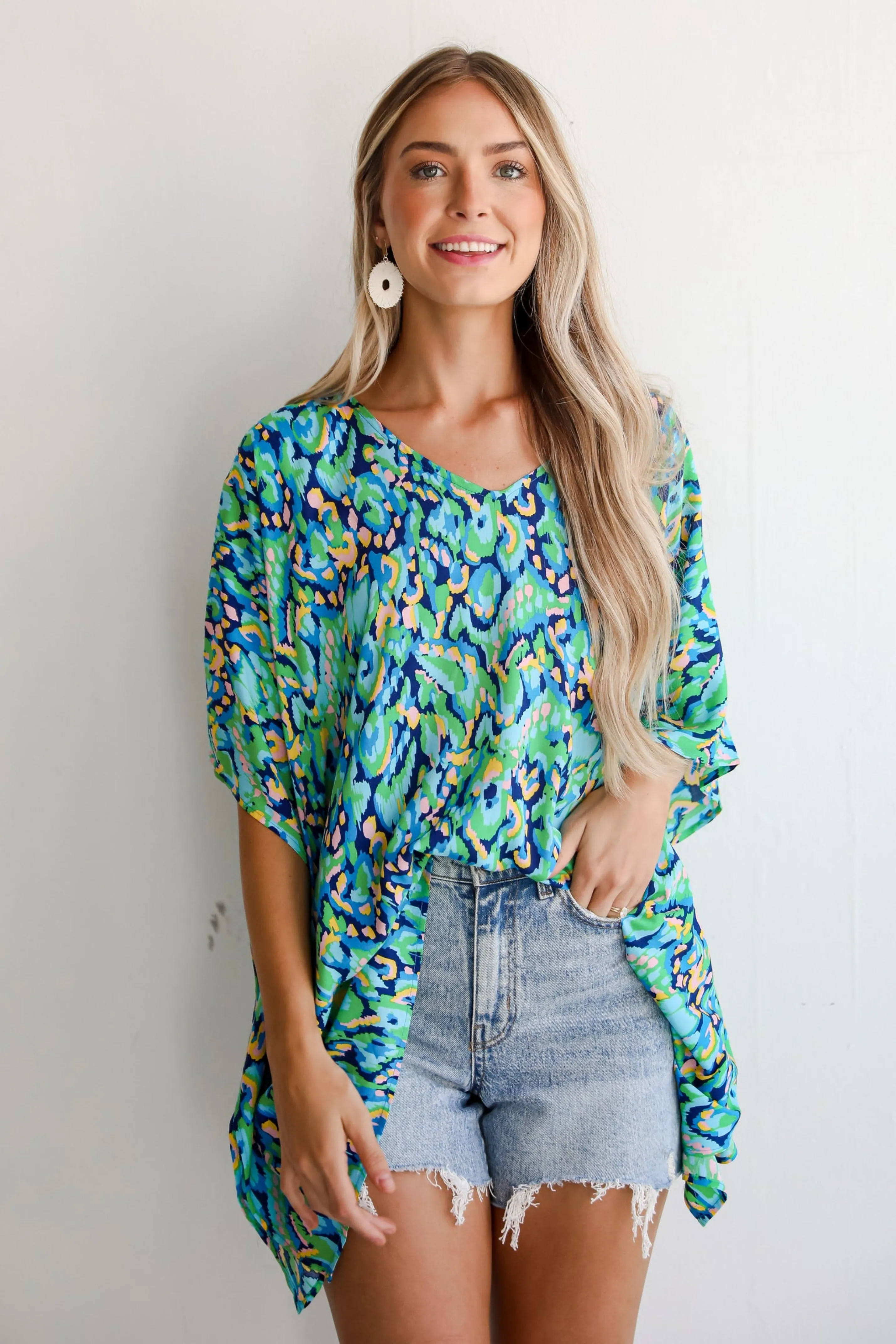FINAL SALE - Magnificent Poise Blue Oversized Blouse