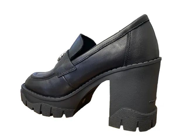 Fornarina Mocassino da donna con tacco Lisbona 7 black