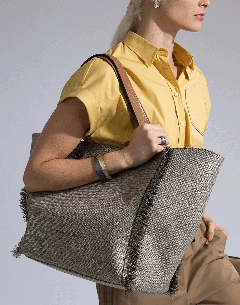 Fringe Lurex Reversible Tote