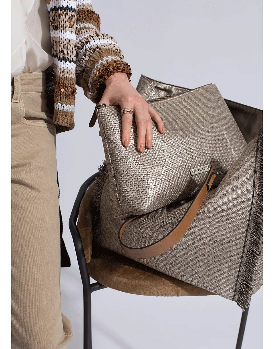 Fringe Lurex Reversible Tote