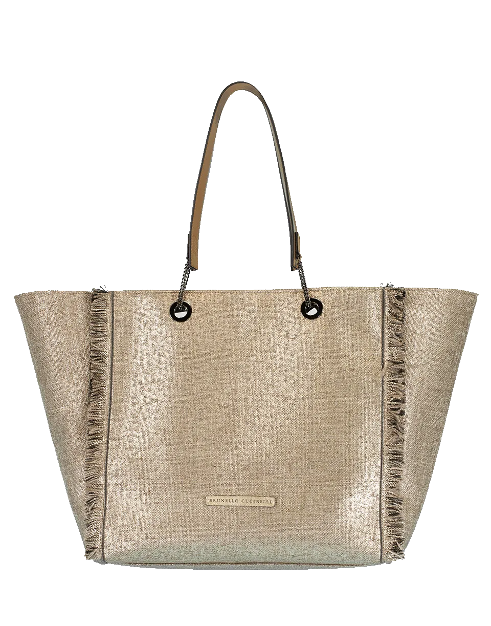 Fringe Lurex Reversible Tote