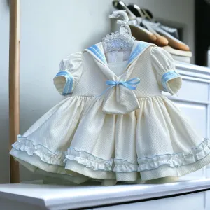 Girl's Cream Pique Dress