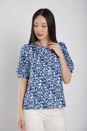 Glaiza Blouse in Blue Floral