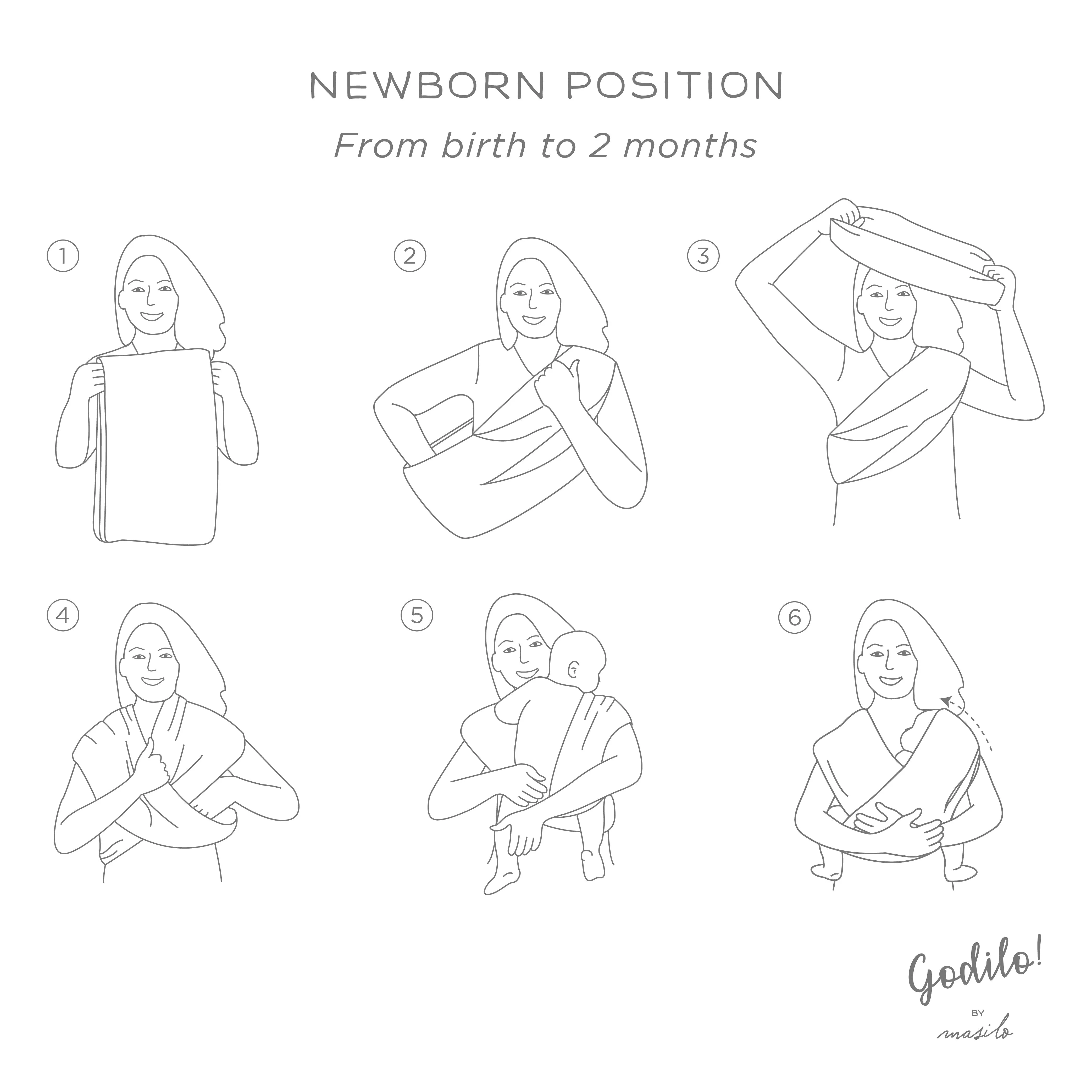 Godilo Ergonomic Organic Cotton Baby Carrier Wrap- Leaf