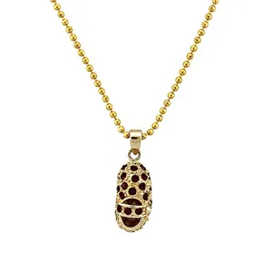 Gold 925 Sterling Silver Chain Pendant with AAA Grade CZ in Siam for Women Style LOA1355