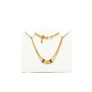Gold Metal Chain Logo Choker Chain Necklace