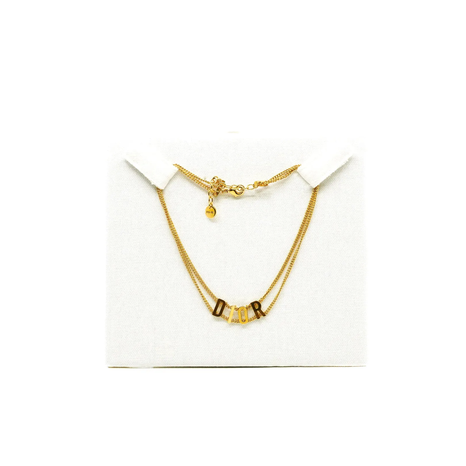 Gold Metal Chain Logo Choker Chain Necklace