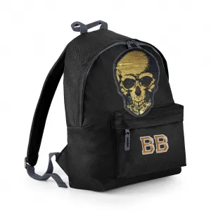 Gold Sequin Skull Maxi Bag