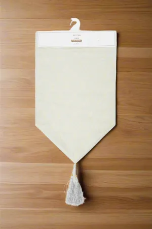 Grey Table Runner With Tassel