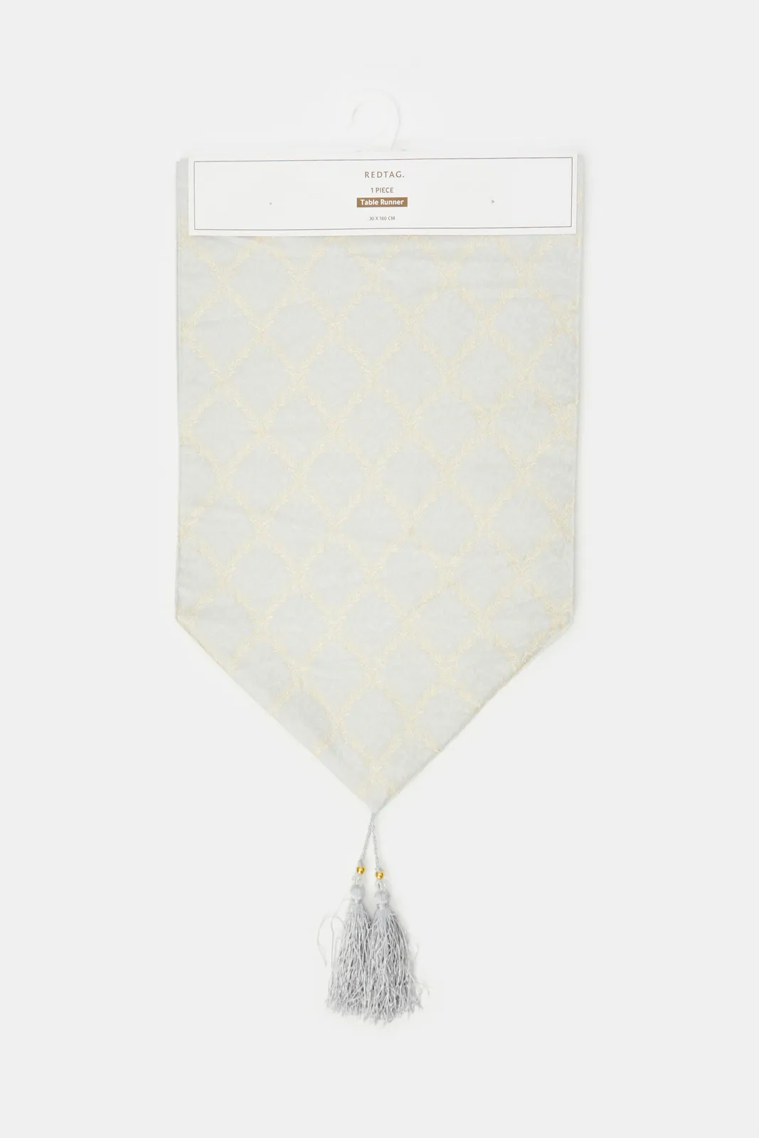 Grey Table Runner With Tassel