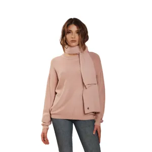 Griffai maglia da donna paricollo con micropailletes DGF4160 rosa