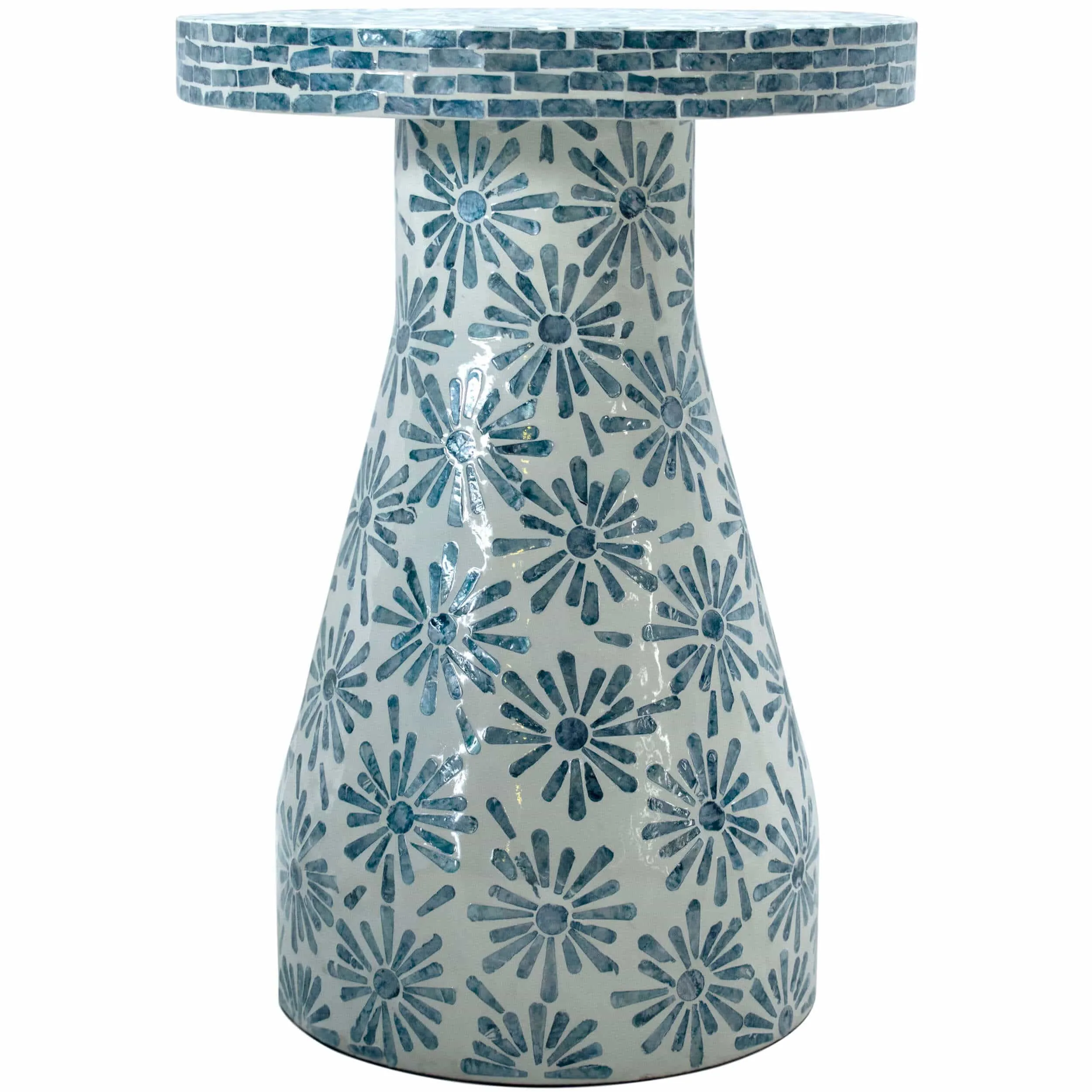 Halio Side Table, Blue Floral