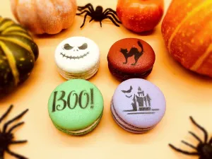 Halloween Vegan French Macaron Set | Ideal for celebratory events.