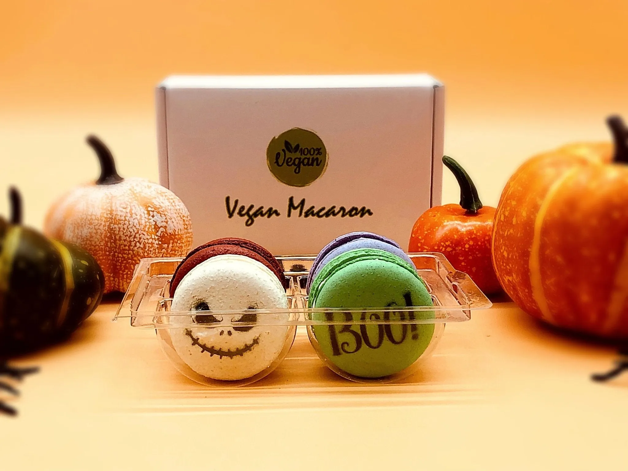 Halloween Vegan French Macaron Set | Ideal for celebratory events.