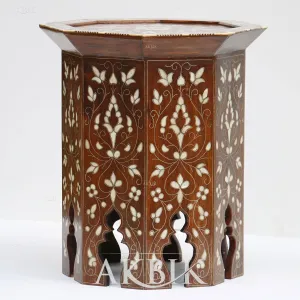 Hand-Crafted Blooming In Style Mother of Pearl Side Table