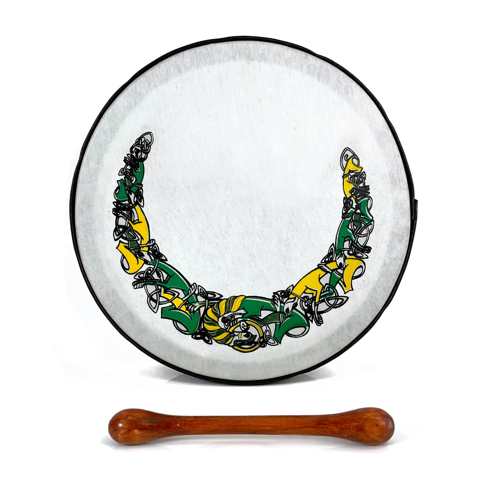 Handmade Dannan 10" Vegan Bodhran Hand Drum - The Green Setanta Bodhrán