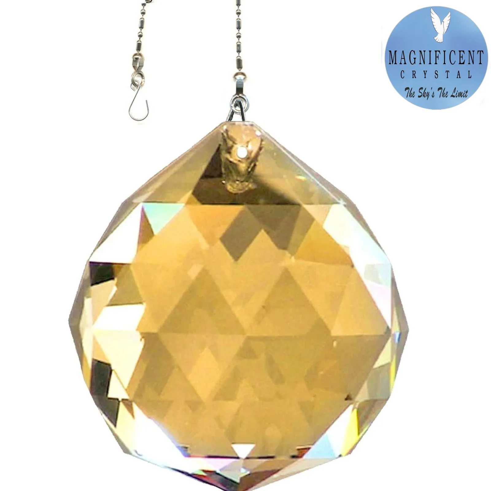 Hanging Crystal Gold Magnificent Crystal 70mm Crystal Ball Prism
