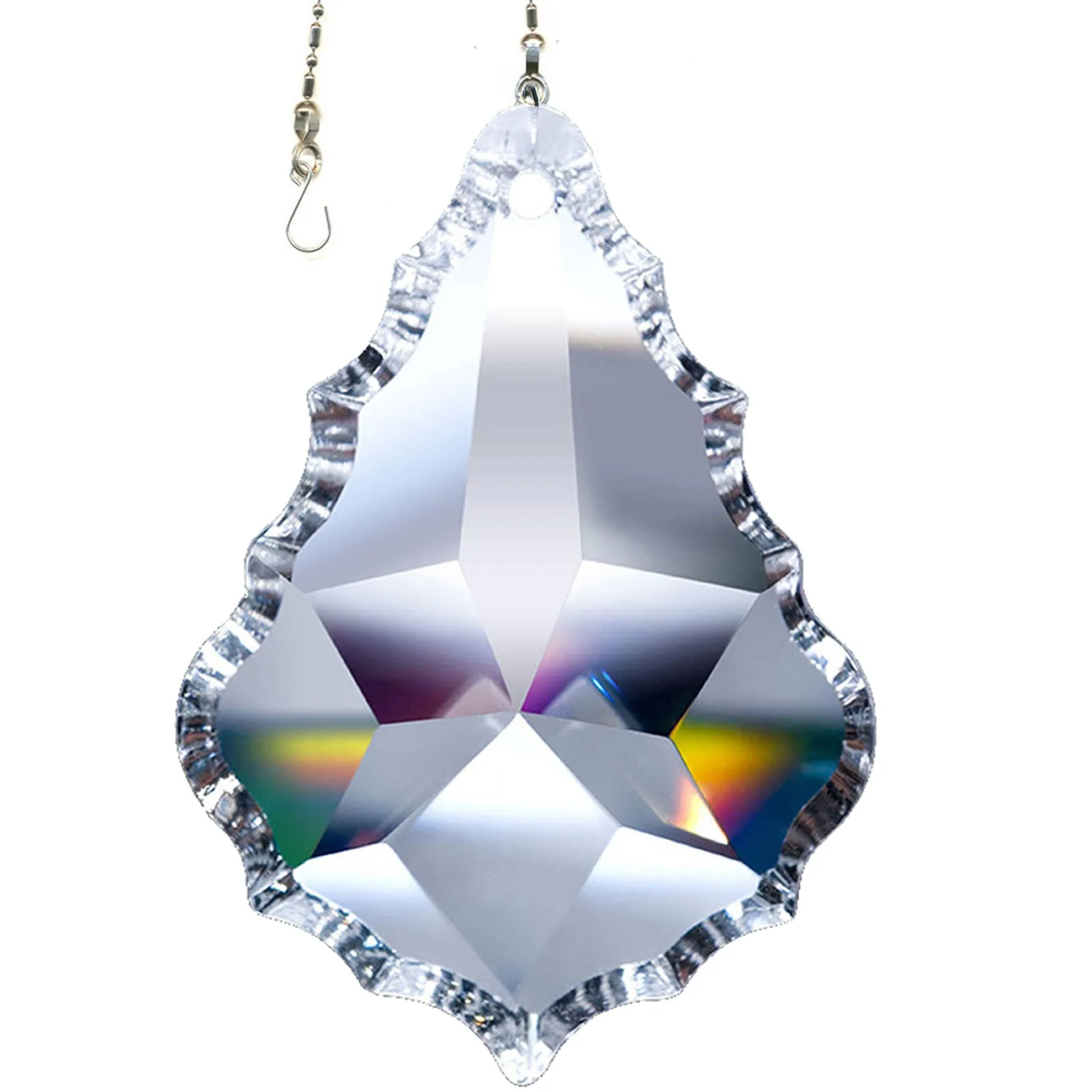 Hanging Crystal Suncatcher 5-in Magnificent Crystal Clear Pendeloque Prism