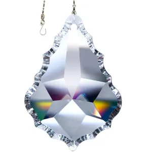 Hanging Crystal Suncatcher 5-in Magnificent Crystal Clear Pendeloque Prism