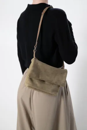 Harpers Emporium Italian Leather Double Zip Bag Sage Leather