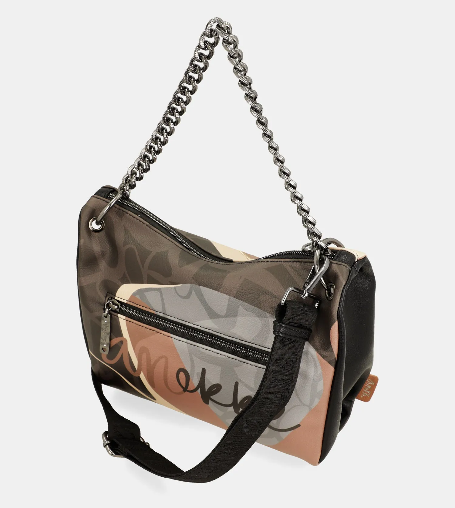 Heartbeat crossbody bag with metal handle