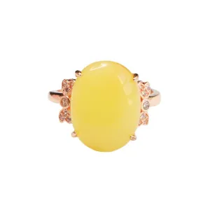 Honey Wax Zircon Bow Ring - Sterling Silver Bee Ring