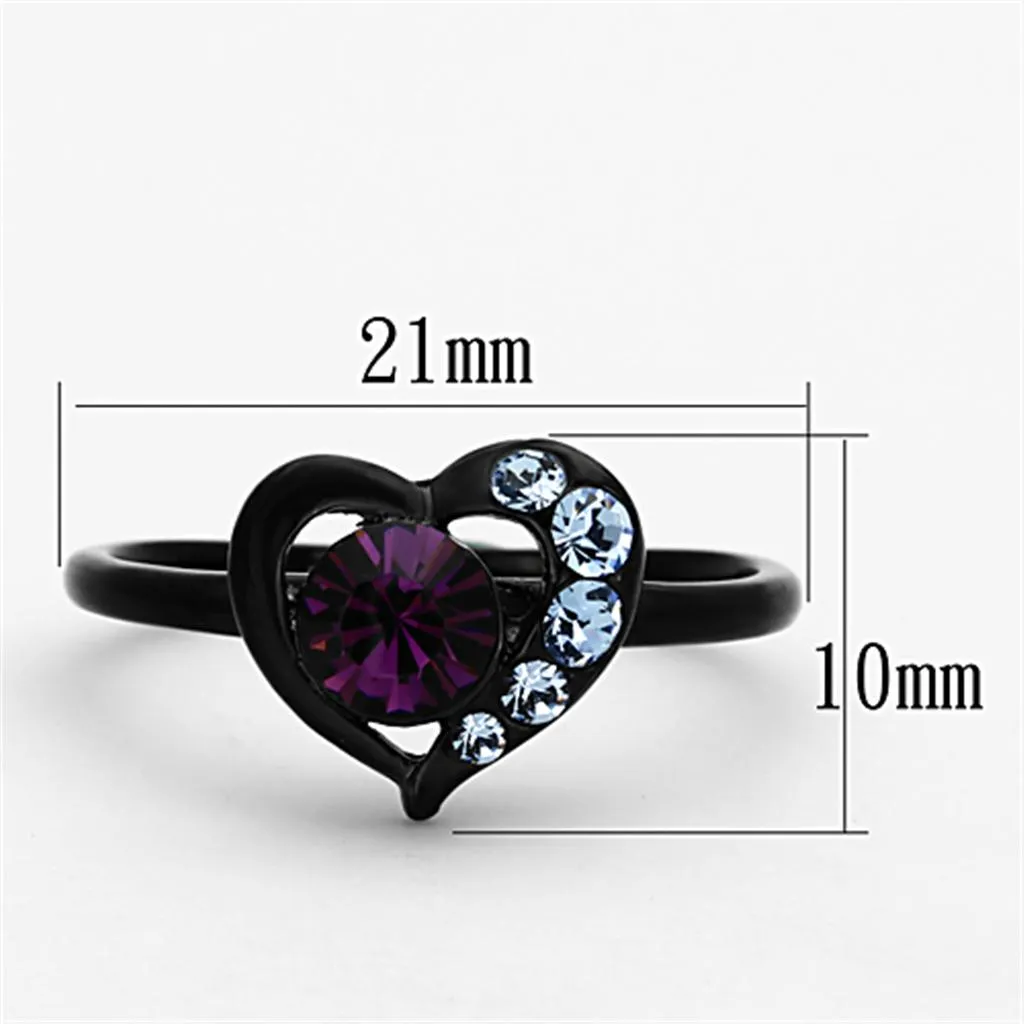 IP Rose Gold(Ion Plating) Stainless Steel Ring with AAA Grade CZ in Clear for Women Style TK1631
