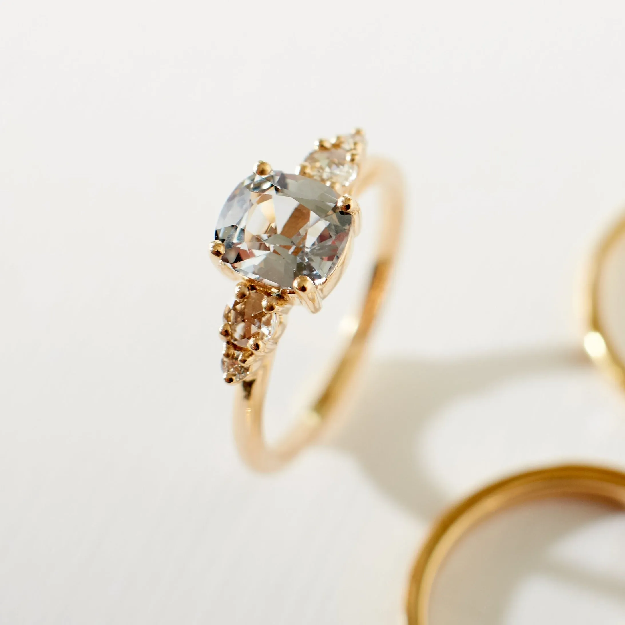 Isa Ring - 1.43 Carat Silver-Grey Spinel Cushion