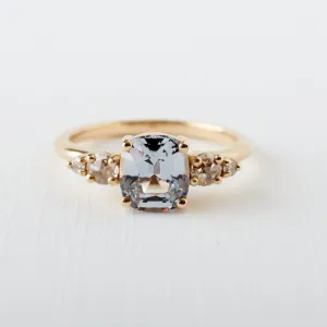 Isa Ring - 1.43 Carat Silver-Grey Spinel Cushion