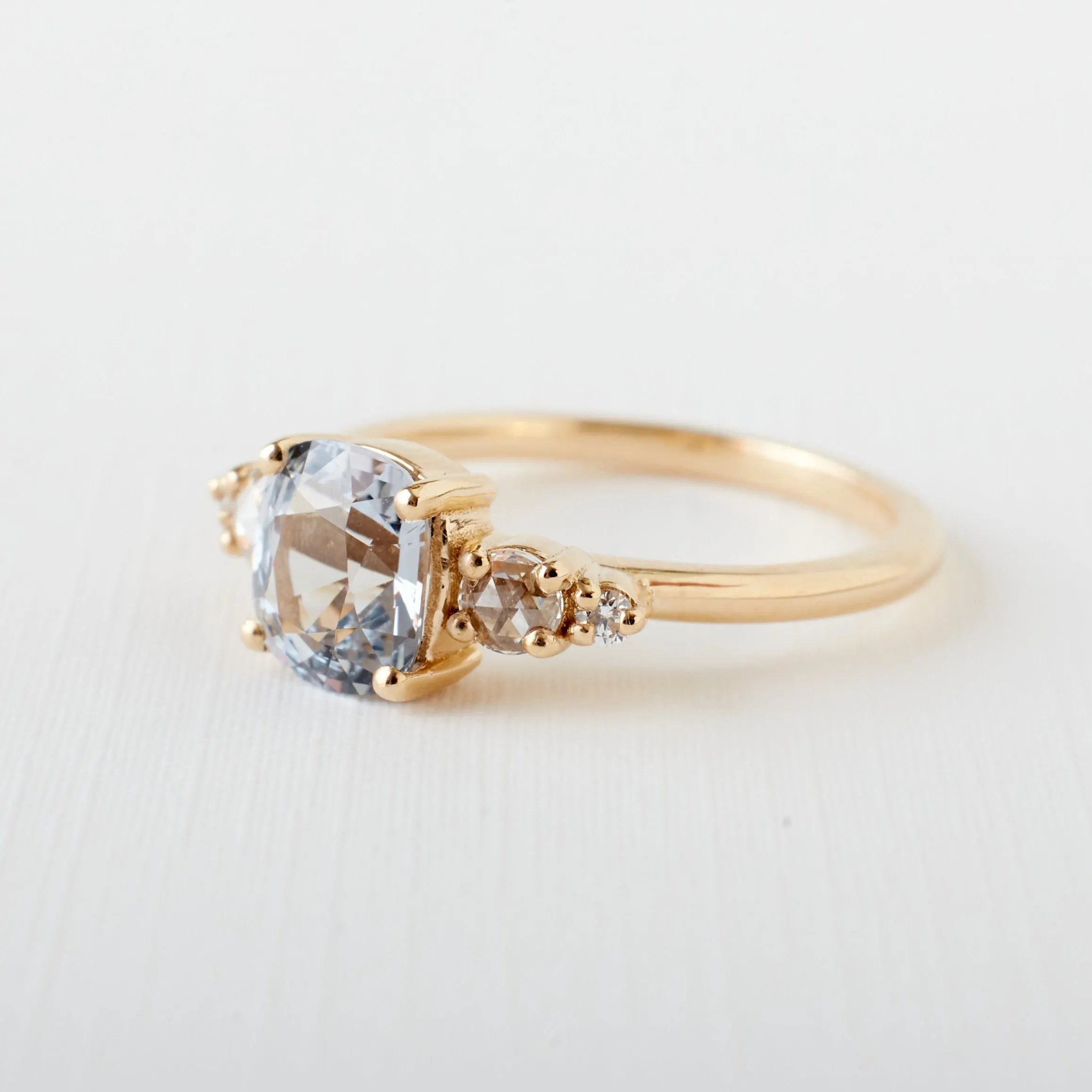 Isa Ring - 1.43 Carat Silver-Grey Spinel Cushion