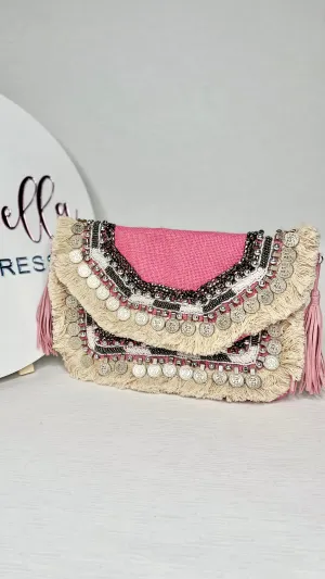 Juniper Boho Clutch - Pink