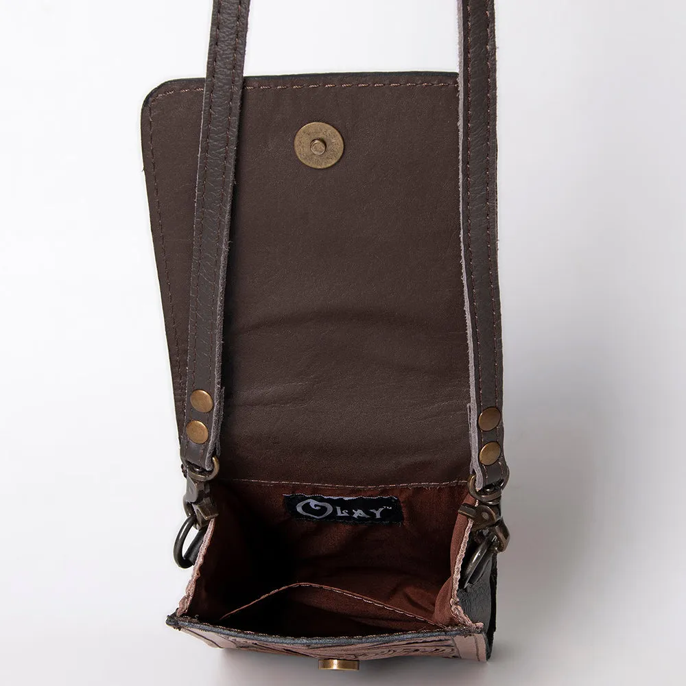 KBG173 - KBG173 -CELL PHONE CASE Harness Skirting Leather with Hand Carving Ladies Bag H7XW5XD2 KBG1