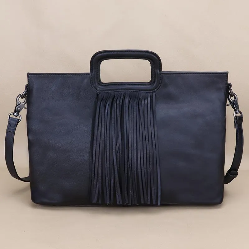 Ladies Western Cowhide Purses With Fringe Crossbody Tote For Women