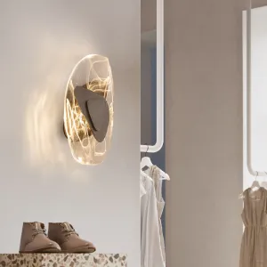 Large Premium Home Furnishing Luxury Atmospheric Ice Block Crystal Wall Lamp Post Glass  - Wall Decor Trendy Light Living Room