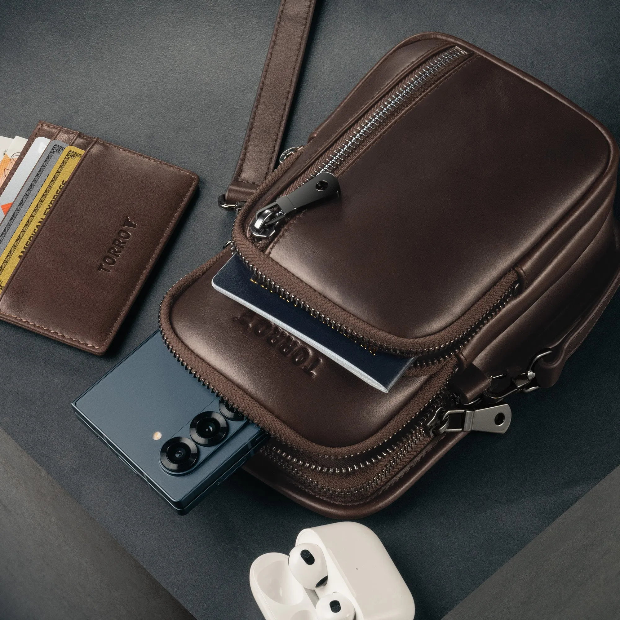 Leather Crossbody Phone Bag