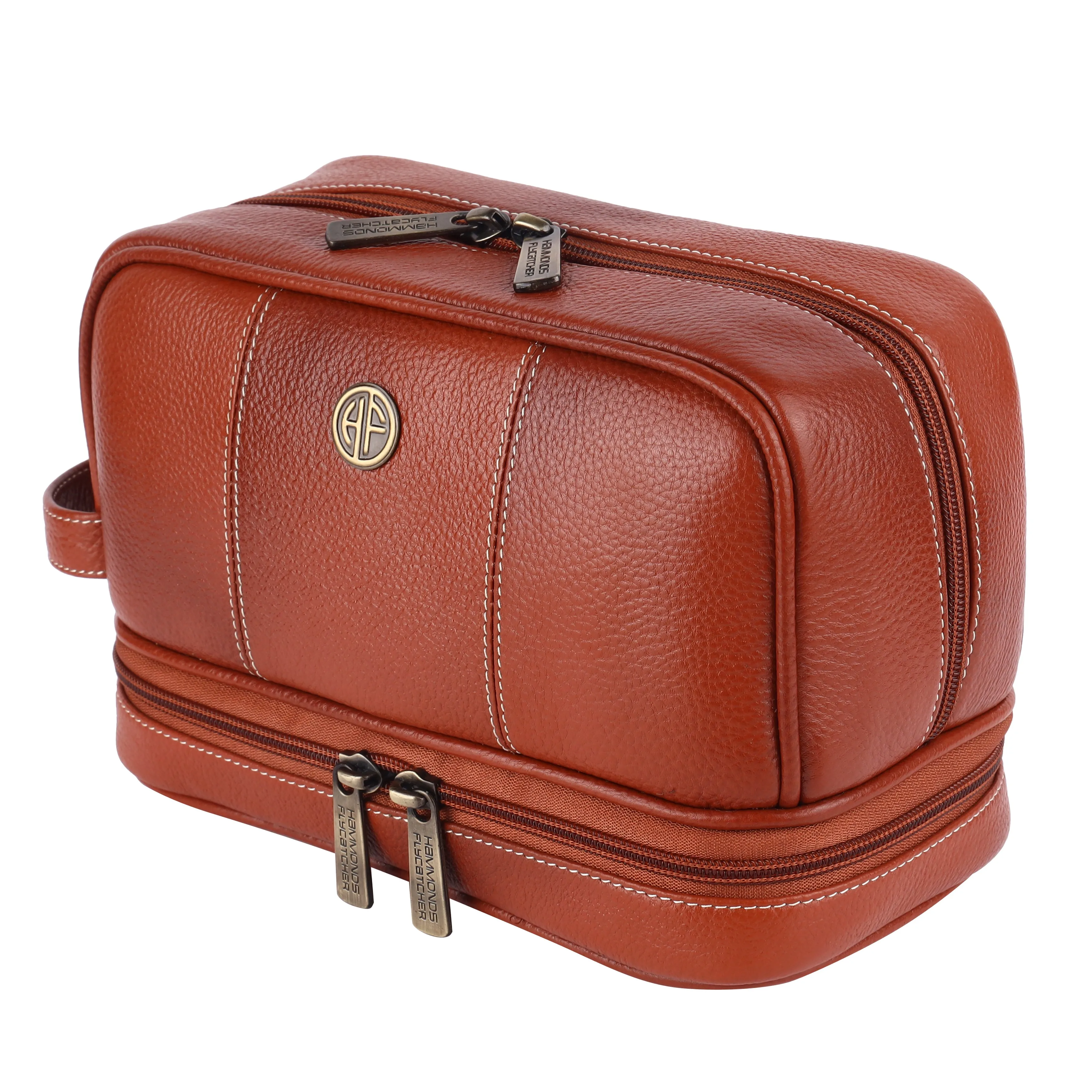 Leather Toiletry Bag for Men and Women - Travel Organizer Kit - Grooming Kit Organizer - Multiple Compartments