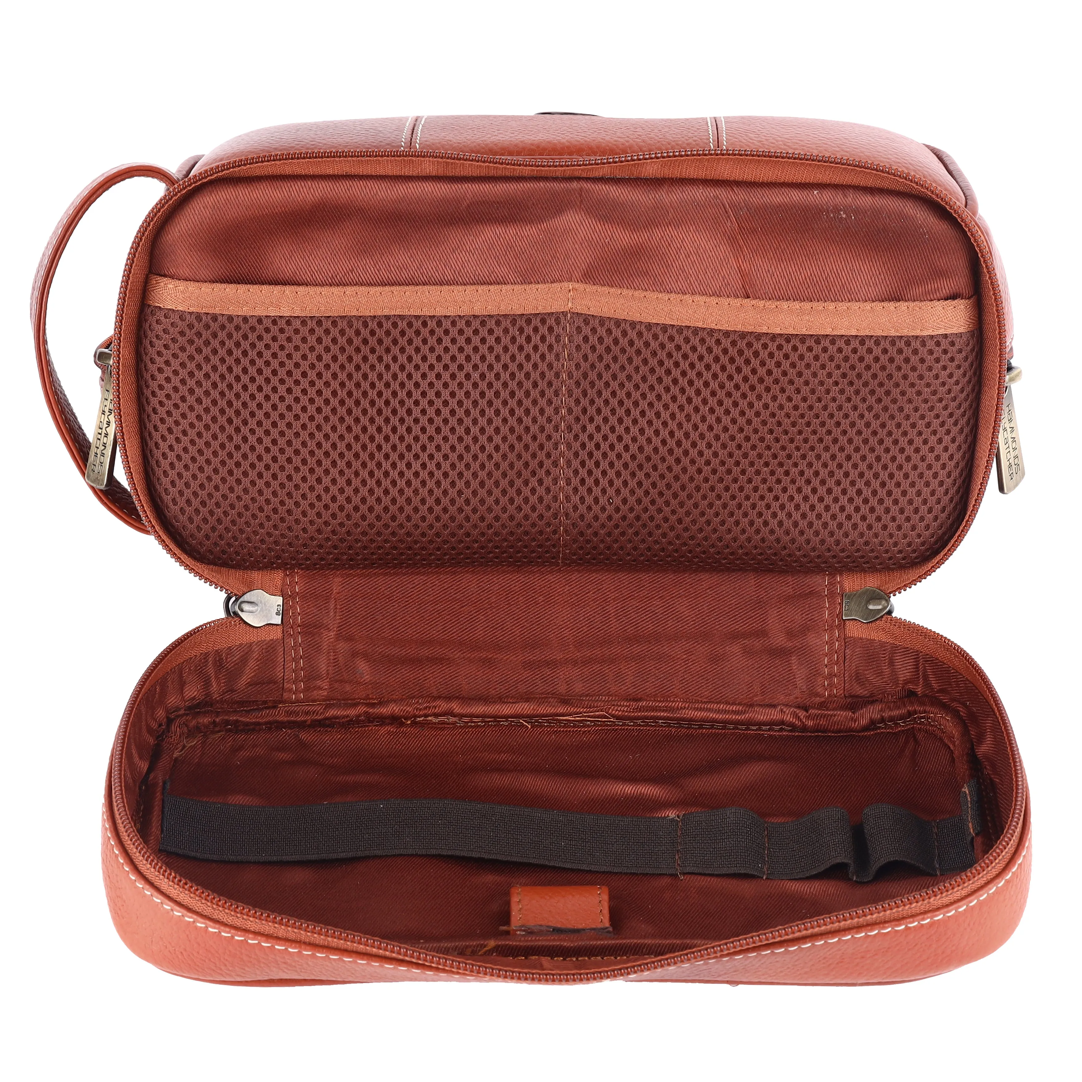 Leather Toiletry Bag for Men and Women - Travel Organizer Kit - Grooming Kit Organizer - Multiple Compartments