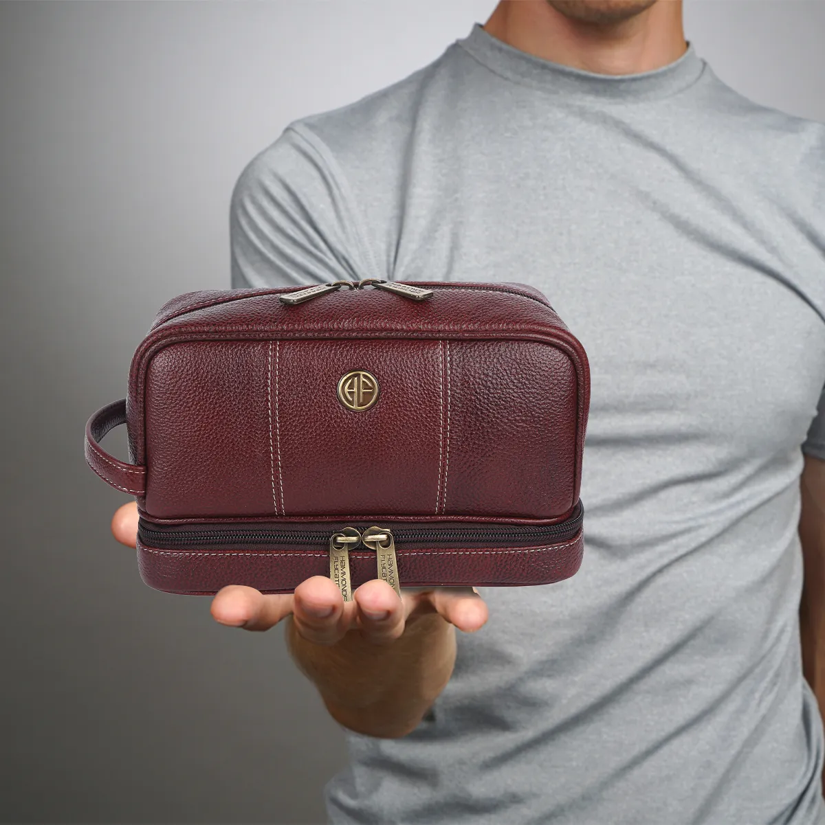 Leather Toiletry Bag for Men and Women - Travel Organizer Kit - Grooming Kit Organizer - Multiple Compartments