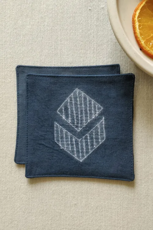 Leera Shibori Grey Buti Coasters (Set of 4)