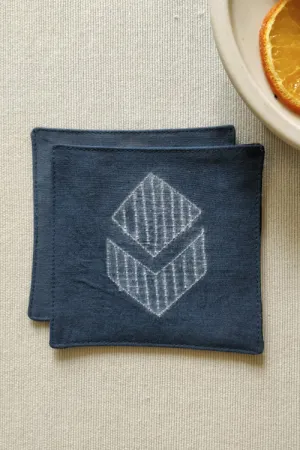 Leera Shibori Grey Buti Coasters (Set of 4)