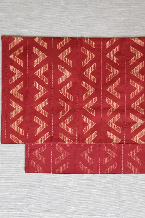 Leera Terracotta Chevron Shibori Placemat  (Set of 2)