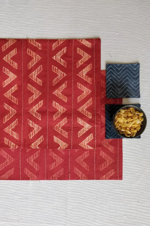 Leera Terracotta Chevron Shibori Placemat  (Set of 2)